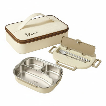 FitLunch - קופסת אוכל מלבנית נירוסטה  עם תיק נשיאה תואם
